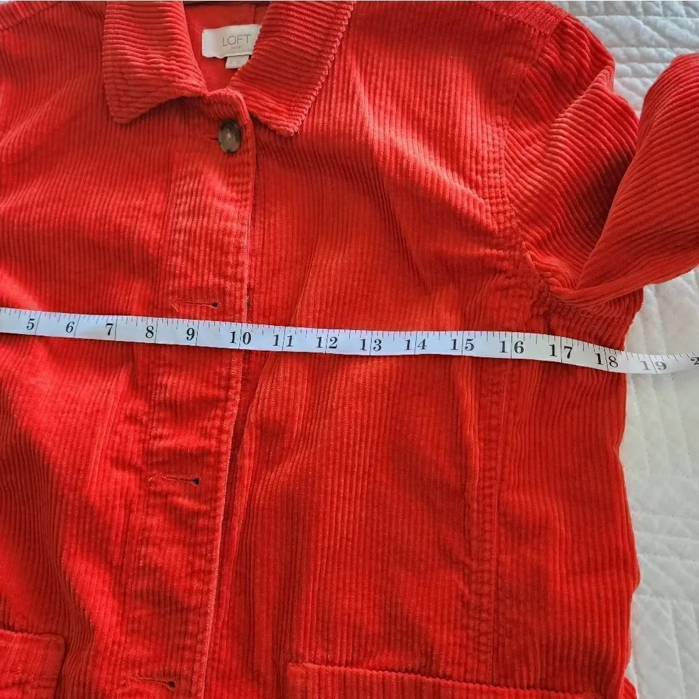 LOFT corduroy button front pockets boxi long sleeve shaket - Picture 9 of 13